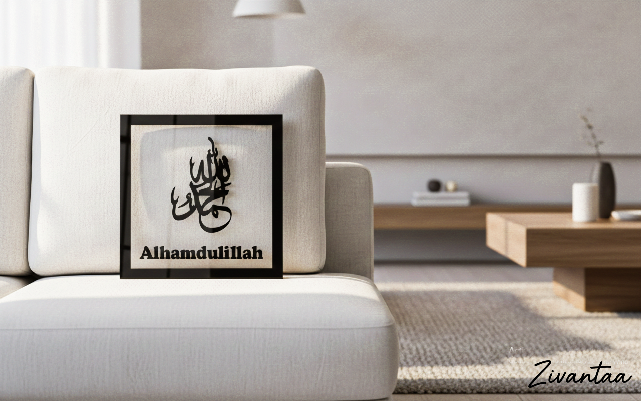 Subhanallah Alhamdulillah Allahu Akbar 3D Acrylic Wall Art (Individual 1 piece)- BLACK