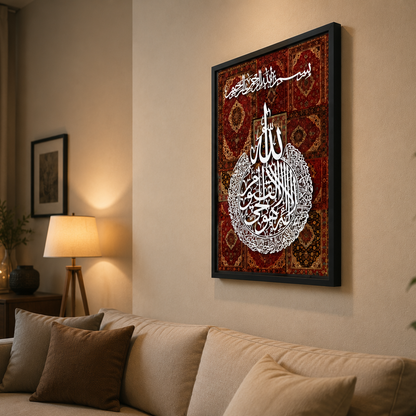 Bismillah & Ayatul Kursi 3D Acrylic Calligraphy Frame – 18x24 Inch