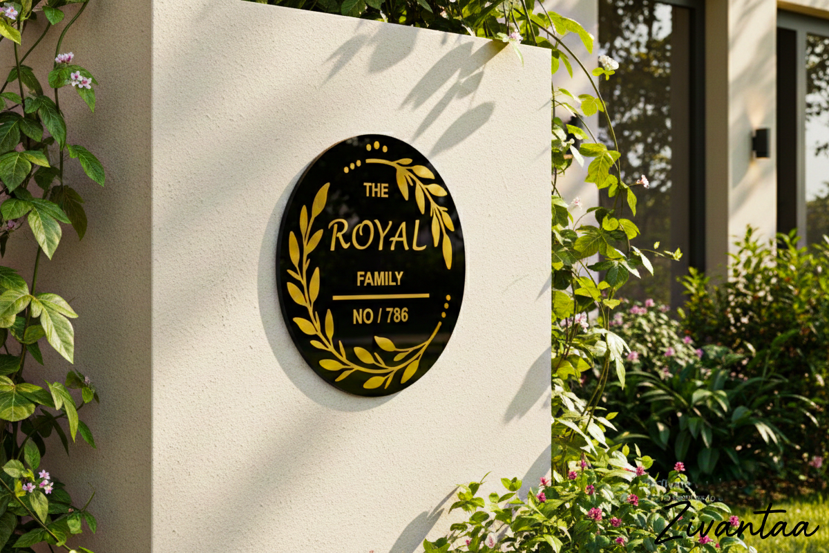 Premium Personalized Nameplate with Golden Laurel Design