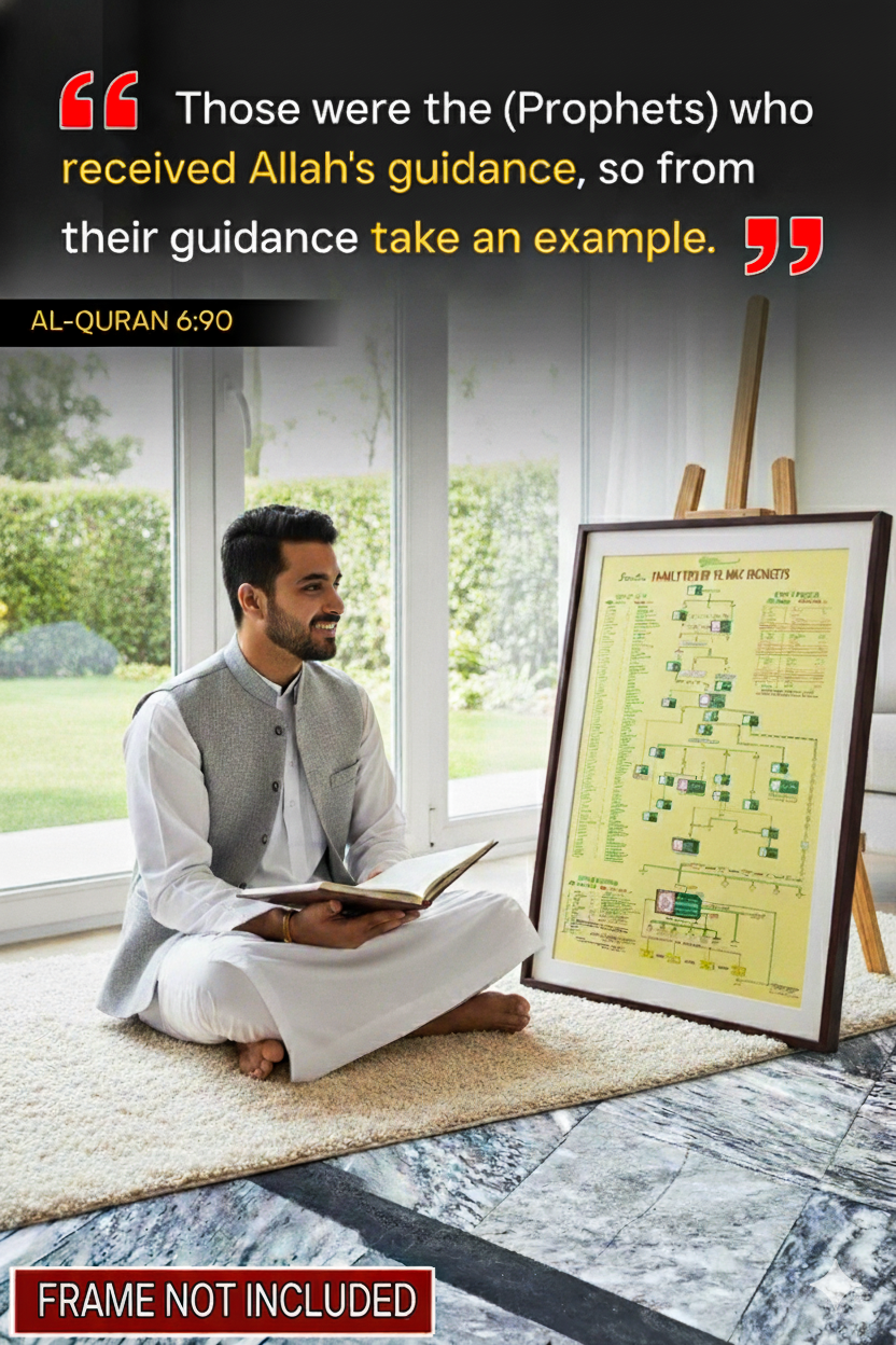 Man sitting on a rug reading a book with a framed map on a stand in the background.