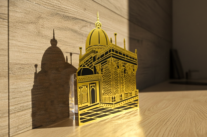 Khwaja Garib Nawaz Dargah Wall Art - Gold & Black Acrylic