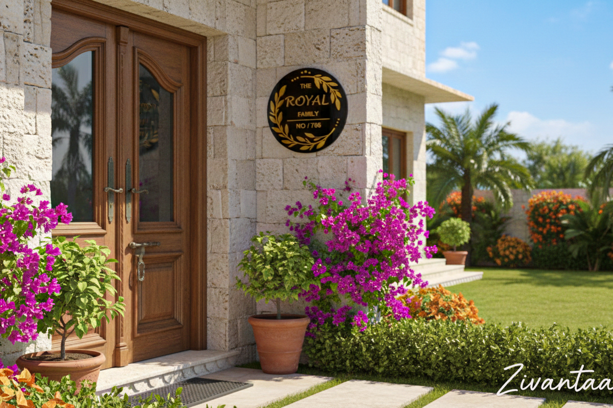 Premium Personalized Nameplate with Golden Laurel Design